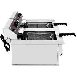 Equipementpro Elektrische Profi-Fritteuse 2x10L – 6 kW – Edelstahl – Hohe Leistung