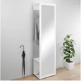 OTTO home Paris Garderobenschrank 190x50x35 Silber/Weiß