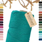 BooGardi Makramee Garn · Türkis 3mm x 200m · 3mm oder 5mm · viele Farben · Baumwollkordel · Baumwollgarn · DIY Bastelkordel · Kordelband