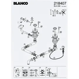 Blanco Ablaufgarnitur 2 x 3,5'' Exzenter - Überlauf rund