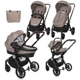 Lorelli Kombikinderwagen Ramona 3 in 1 Babyschale Sitzeinheit Wickeltasche Korb beige