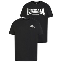 Lonsdale Herren T-Shirt normale Passform Doppelpack PIDDINGHOE
