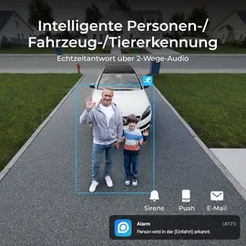 Reolink Überwachungskamera PoE 16MP UHD, Dual-Objektiv,Farb-Nachtsicht,Person/Fahrzeug/Tier-Erkennung,180°Panorama, Außenbereich - Weiß