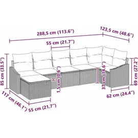 vidaXL Sofa Set 7-tlg. Loungeset beige