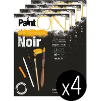 Clairefontaine 4x Block A5, kopfseitig geleimt, 20 Blatt, 250g,