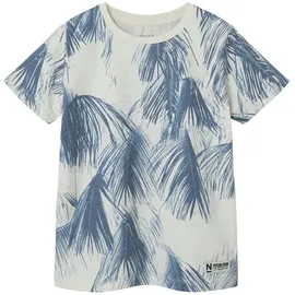 name it - T-Shirt NKMFILES Palm Leaves in jet stream, Gr.158/164,
