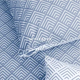 SCHIESSER Bettwäscheset Mabel - Feinbiber - 2-teilig - 135 x 200 cm - Hellblau