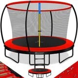 Kesser KESSER® Trampolin Gartentrampolin TÜV Rheinland GS Zertifiziert Kindertrampolin bis 150 kg Komplettset mit Sicherheitsnetz, Leiter, Randabdeckung & Zubehör