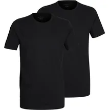 Bugatti T-Shirt 2er Pack, Rundhalsausschnitt, Kurzarm, basic, Baumwolle, weich, bequem bugatti schwarz-dunkel-uni