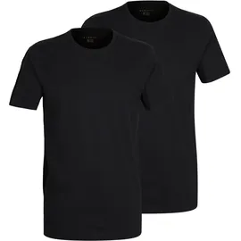 Bugatti T-Shirt 2er Pack, Rundhalsausschnitt, Kurzarm, basic, Baumwolle, weich, bequem bugatti schwarz-dunkel-uni