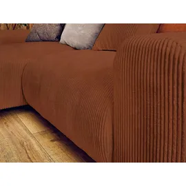 best mobilier Lisa Design Garance ecksofa beidseitig montierbar - 4-sitzer aus cord – Terrakotta