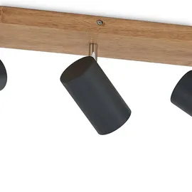 LINDBY Maniva 3-flg. 44 x 9 x 16 cm schwarz Holz
