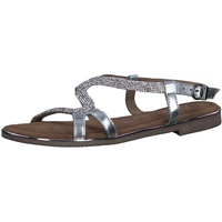 Marco Tozzi Damen Sandalen mit Absatz Glitzer aus Leder, Silber (Silver Comb), 37 EU