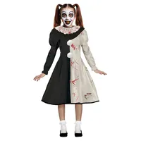 FIESTAS GUIRCA | Terrorizer Clown Halloween Kostüm Kinder (10-12 Jahre) - Horrorfilm Clown Kostüm für Karneval Fasching inkl. Kleid in Schwarz und Weiß - Killer Kombination Kinder Halloween Mädchen