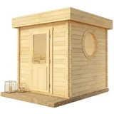FinnTherm Gartensauna Cubus-70 a, Natur 264 cm) x 264 cm