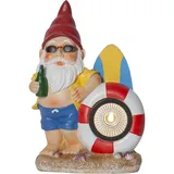 StarTrading LED Solar Gartenzwerg mit Schwimmring Gartenfigur Gartendeko 23cm
