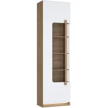 Forte Vitrine FORTE "Attention", rivera eiche, weiß glanz, B:60,2cm H:210cm T:34,3cm, Spanplatte, Schränke, Vitrine, Vitrine inkl. Beleuchtung, Höhe 210 cm, Soft Close, Glastüre