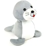 KÖGLER 75622 - Labertier Seehund Skibbi, ca. 17 cm groß, nachsprechendes Plüschtier mit Wiedergabefunktion, plappert alles witzig nach und beweg...