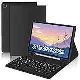 FOGARI Tastatur Hülle für Samsung Galaxy Tab S6 Lite 2024/2022/2020 | Samsung Galaxy Tab S6 Lite Hülle mit Pencil Halter für Galaxy Tab S6 Lite 10.4” P625/P620/P613/P619/P610/P615, Schwarz