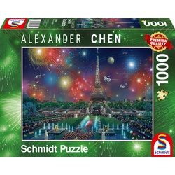 Schmidt Spiele Puzzle Feuerwerk am Eifelturm, 1000 Puzzleteile