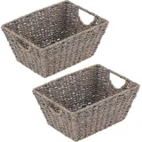 mDesign Seegraskorb Flechtkorb Aufbewahrung 2er Set  grau  cm