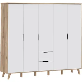 Forte Drehtürenschrank Vankka 228,8 x 201,5 x 52,7 cm Beige