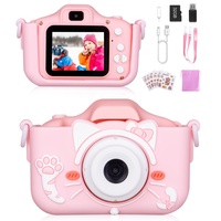 Kinderkamera, 2.0-Zoll-Bildschirm Digitalkamera Kinder,1080P HD Anti-Drop Fotoapparat Kinder,Selfie Digital Video Kamera mit Dual Lens 32GB SD-Karte,Geschenke für 3-12 Jahre Jungen und mädchen