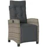 vidaXL Gartensessel 58,4 x 69,7 x 93 cm grau mit Fußteil