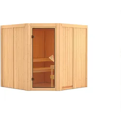 Karibu Sauna Jarin-ohne Ofen-Ohne Dachkranz inkl. 8-teiligem gratis Zubehörpaket (Gesamtwert 191,92€)