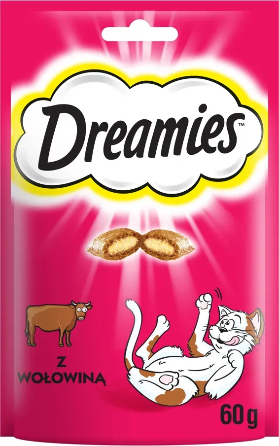 DREAMIES 60g - eine Delikatesse für eine Katze mit leckerem Rindfleisch (Rabatt für Stammkunden 3%)