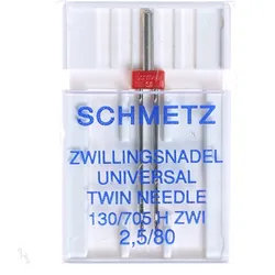 Schmetz Zwillings-Universal-Nadel 2,5 mm Stärke 80