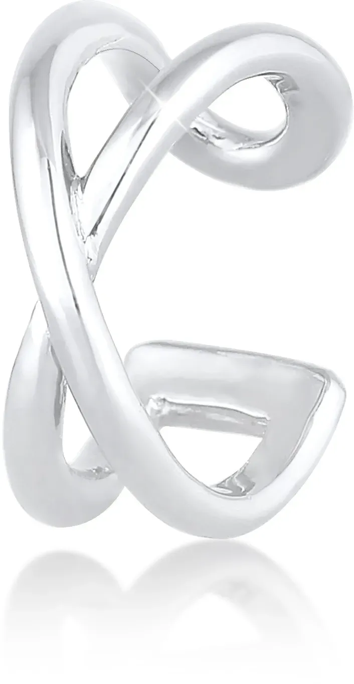 Elli Ohrklemme »Ohrringe Single Earcuff Klemme X-Design 925 Silber« Elli Silber