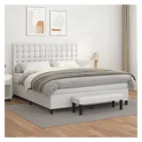 vidaXL Boxspringbett 180 x 200 cm Weiß