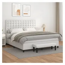 vidaXL Boxspringbett 180 x 200 cm Weiß