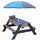 Axi Sand und Wasser Picknicktisch Nick Grau mit Sonnenschirm Blau Grau