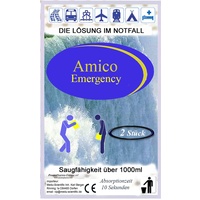 Reise Notfallset Amico 2x - Spuckbeutel mit Verschluss und Notfall-WC Urinbeutel und 2 Superabsorber Gel Einlagen mit 1 L Fassungsvermögen