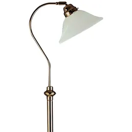 Searchlight Verstellbare Stehlampe - Antiker Messing- und Scavo-Glasschirm 140,0cm Braun