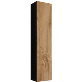 Mirjan24 Hängevitrine, Schwarz, Eiche Wotan, Holzwerkstoff, Rechteckig, 40x180x30 cm, Wohnzimmer, Wohnwände, Vitrinenschränke
