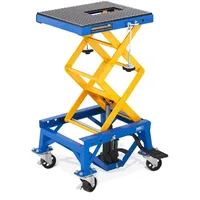MSW Hebebühne Stahl 35-87 cm blau mit Rollen 150 kg