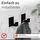 ECENCE 1x Toilettenpapierhalter + 2x Handtuchhaken Badezimmerset selbstklebend Schwarz