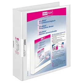 Veloflex 10 VELOFLEX VELODUR® Präsentationsringbücher 2-Ringe weiß 6,0 cm DIN A4