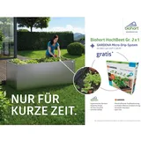 Biohort Hochbeet inkl. Gardena Micro-Drip 194 x 95 x 77 cm Dunkelgrau-Metallic