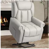 Leawin Massagesessel Elektrischer Relaxsessel XL 200kg belastbar, gemütlich und weich, Ergonomischer Messagesessel Liegesessel mit Wärmefunktion grau