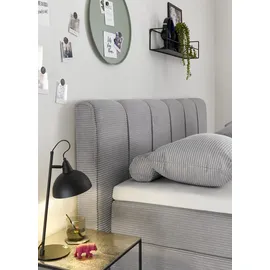 Set One by Musterring Boxspringbett »Fairfield« Metallfuß schwarz, Kopfteil mit Keder, Breite 160 oder 180 cm grau
