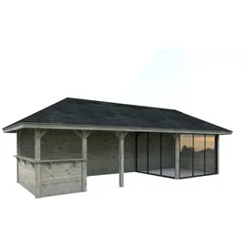 Palmako Pavillon Bianca 24,9 m2 Set 215 Slide - 28 mm grau tauchgrundiert