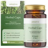 Herbal Caps (Bitterstoffe in veganen Kapseln, ohne Alkohol, 21 Kräutern - mit Mariendistel, Artischocke, Löwenzahn, etc. - höchste Qualität, freiverkäuflich, PZN: 11482597)