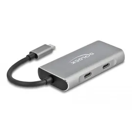 DeLock 63260 4 Port USB-C® USB 3.2 Gen 2 Multiport Hub Grau