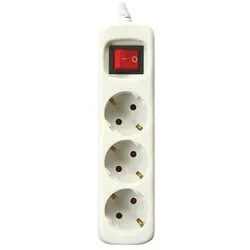 Silver Electronics 3-Steckdosen-Steckdosenleiste mit 3 Steckdosen mit Schalter, weiß, 3 Steckdosen, 1,5 Meter Kabel, kindersicher, geerdet, mit Überspannungsschutz
