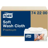 Tork Waschtuch Premium 1-lagig / extra weiche Pflegetücher für die Pflege von Patienten / strapazierfähig & effizient / 8 x 135 Tücher