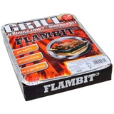 Flambit Einweggrill to go, mit Anzüghilfe, Holzkohle, Aluschale, 1er Pack (1 x Grill)